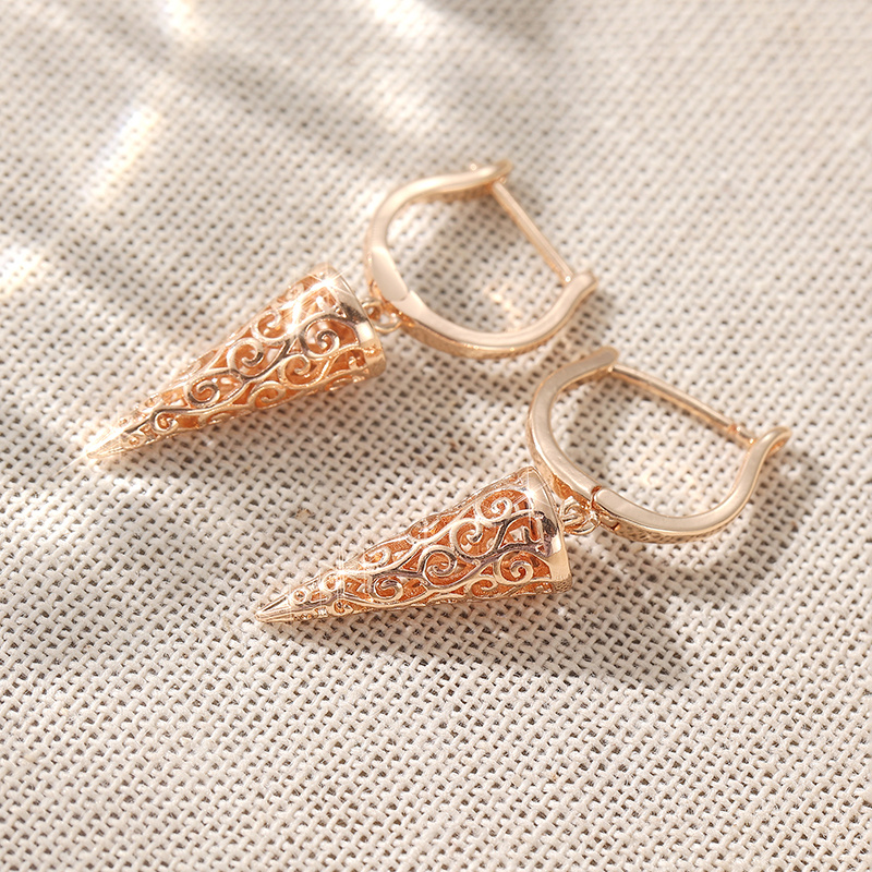 Women's Vintage Rose Conical Bubbling Earrings